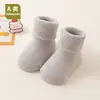 Bebé Recién Nacido Invierno Cepillado Térmico Nuevo Producto Engrosado Bebé Clase A Algodón Térmico Bucle Punto Pegamento de Puntos Antideslizante Calcetines para Piso de Interior 6