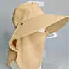 Sombrero de Senderismo para Hombre para Exteriores, Sombrero de Sol de Verano para Acampar con Ala Ancha, Chal, Máscara Facial, Sombrero de Pescador a Prueba de Viento e Impermeable