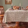 Mantel floral grande, gasa de algodón tejida con borlas, mantel floral vintage de fondo oscuro, impermeable, a prueba de aceite, lavable
