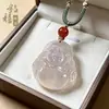 Colgante de Paz de Ágata Blanca Calcedonia Natural de Alta Calidad, Forma Redonda, Jade, Nuevo Estilo Chino, Colgante de Pez Koi y Melón de la Suerte para Mujeres