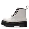 Botas de Motocicleta Audemars Piguet 1460 para Mujer, de Cuero Duro, Puntera Abierta de 6 Ojales, Botas Cortas 101 para Pareja, Unisex de Cuero Genuino, Puntera Redonda, Talla Grande