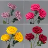 Rosa Artificial Venta al por mayor Transfronteriza Amazon Individual 3 Cabezas Rosa Artificial de París Flor Artificial Flor de Boda Pared de Flores DIY