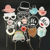 Accesorios para Fotos para Bodas, Juegos de Boda, Bigotes de Papel Divertidos, Labios Rojos, Suministros de Decoración para Fiestas de Mano
