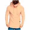 Nova Camiseta Casual Masculina Moda Cor Sólida com Capuz Manga Longa Verão Casual Esportiva Manga Longa
