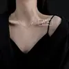 Colar de Prata 999 Corrente para Suéter Feminina e Masculina Corrente Chopard Ouro Branco 18 Corrente Longa Sem Pingente Corrente Lisa Corrente de Clavícula de Prata