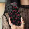Funda de Cristal de Alta Transparencia con Diseño de Flor Rosa Roja Transfronteriza para Samsung S24 Ultra y Galaxy S25 Funda para Teléfono de Mujer