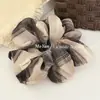 Scrunchie de alta qualidade em tecido xadrez vintage estilo coreano para mulheres, novo acessório de cabelo versátil e elegante da moda