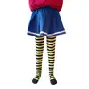Medias Rayadas para Niños de Halloween con Estampado de Telaraña de Araña Esqueleto, Medias de Color Sólido, Disfraz Cosplay