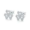 Brincos de trevo femininos micro diamante flor simples pétala oca amor brincos em forma de coração luz luxo elegante estilo coreano acessórios