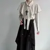 Camisa de Cinta Unisex Nicho Nuevo Estilo Chino Camisa de Manga Larga Cuello Polo Top de Cosplay Camisa de Nuevo Estilo Chino