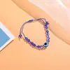 Venta Caliente Transfronteriza Pulsera Tejida a Mano con Cuentas de Cristal Ojo Maligno Ojo Maligno Pulsera de la Suerte Hamsa Ojo Azul