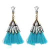 Pendientes de borlas de diamantes multicolores europeos y americanos pendientes de comercio exterior transfronterizo