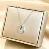 Collar de Acero de Titanio con Diamantes Completos de Herradura de la Suerte, Microincrustado de Circonio, Cadena para Clavícula de Color Duradero, para Mujer, Lujo Ligero, Sensación de Alta Gama, Venta Caliente Cruzada