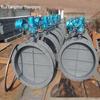 Válvula Borboleta de Ar Elétrica Ajustável Dn600 com Flange de Aço Inoxidável para Duto de Ar / Chaminé