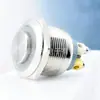 Interruptor de Botón Metálico de 22 mm Patas de Tornillo Auto-Enclavamiento Acero Inoxidable Interruptor de Encendido Arranque con Luz Redondo Impermeable