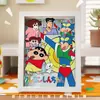 Arte de Collage Estéreo 3D Hecho a Mano con Crayon Shin-Chan con Licencia Oficial para Niños y Estudiantes, Materiales Divertidos de Bricolaje para Exhibición de Escritorio
