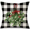 Juego de Fundas de Almohada Transfronterizas para Navidad Europea y Americana, Funda para Cojín de Sofá de Sala de Estar, Funda para Almohada de Cintura con Reno Papá Noel Árbol, Suministro de Fábrica