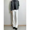 Pantalones Vaqueros de Color Sólido Simples Micro-Campana para Hombre Estilo Americano Cleanfit Caída Sensación de Alta Gama Campana Pantalones Largos Corte Ajustado Pantalones de Traje