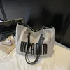 Bolsa Tote de Lona para o Trabalho Feminina Grande Capacidade 2025 Nova Casual Outono e Inverno Mais Fácil de Combinar Bolsa de Ombro Bolsa de Aula para Estudante Universitário