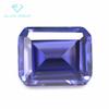 Promoção de qualidade retangular zircão azul tanzaniano chanfro retangular artificial che plano esmeralda corte tanzaniano pedra azul branca