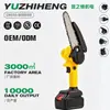 Fabricante personaliza mini motosserra elétrica de 4 polegadas, motosserra portátil a lítio para uso doméstico, serra de corte manual para jardim ao ar livre