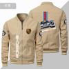 Nueva chaqueta de talla europea, deportiva informal, de moda japonesa, con cremallera americana, chaqueta fina de motociclista de color sólido para hombre