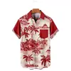 Camisas de Hombre de Venta Caliente Transfronterizas Nuevas Camisas de Playa Hawaianas de Manga Corta con Cuello Estampado Digital 3D