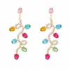 Moda Europea y Americana Lujo Ligero Pendientes Colgantes Coloridos con Tachuelas de Diamante Pendientes de Bola de Luz Colorida Transfronterizos Festivos para Mujer