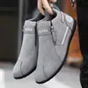 Zapatillas Casuales para Hombre con Forro Polar Populares Transfronterizas, Mocasines de Invierno sin Cordones, Mismo Estilo Zapatos Perezosos de Cuero al por Mayor