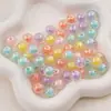 Contas Acrílicas Transparentes Foscas Coloridas Galvanizadas de 8-16mm em Contas Artesanais DIY Corrente para Celular Pulseira Colar Acessórios