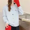 Casaco Suéter de Lã com Bolinhas Coloridas para Mulheres, Outono/Inverno 2026 Novo Estilo Casual Solto Malha Casaco Feminino Tendência
