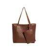 Bolsa tote em relevo estilo coreano, grande capacidade, design color-block retrô, bolsa de mão feminina, bolsa de ombro, simples e versátil para o dia a dia