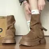 Botines Gruesos Chuyuji para Mujer Pequeña, Nuevos de Verano 2026, Botas Martin Versátiles Estilo Británico con Hebilla de Cinturón