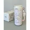 Caneca Térmica de Ursinha com Aparência Premium Simples Ins Menina Fofa Estudante Aço Inoxidável Portátil com Canudo Grande Capacidade Café