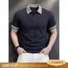 Polo retro de retazos a cuadros con manga corta para hombre, nuevo estilo de verano, corte holgado, camiseta moderna y versátil