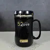 Taza de Cerámica con Tapa Cuchara Taza de Agua de Dibujos Animados Taza para el Hogar Taza de Pareja Hombre y Mujer Taza para Té de Oficina Regalo para Niña