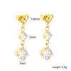Aretes de Corazón Redondo de Circonita Joyería Diseño Creativo Sentido de Diseño Aretes de Borla de Corazón de Durazno Grandes y Pequeños Adornos de Oreja de Acero Inoxidable