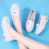 Nuevos Zapatos de Enfermera con Amortiguación de Aire para Primavera y Verano, Cómodos para Mujer, Suela Suave, Transpirables, Antideslizantes, Tacón Medio, Suela Gruesa, Boca Poco Profunda, Zapatos de Trabajo Blancos