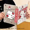 Funda linda de gatito a cuadros adecuada para iPad Air5/6, nueva funda mini plegable en Y de alta transparencia anti-caídas 11
