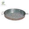 Bandeja de Ferro Metálico Estilo Country Americano Borda de Cobre Vermelho Galvanizado Vintage Ferro Velho Bandeja Estilo Europeu