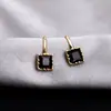 Agulha de prata Moda High-end Diamante Preto Brincos Nicho All-match Elegante Brincos Elegantes Luz Luxo alta qualidade Brincos Atacado
