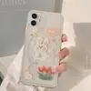 Adecuado para Apple 18Promax, Diseños Lindos de Flores de Dibujos Animados, Estilo Fresco y Sencillo, Fundas Personalizadas Suaves y Duras para iPhone
