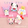Pegatinas para Pasadores Sanrio Kuromi Temática de Perro Materiales Refrigerador DIY Pegamento Cremoso Caja de Papelería Kit de Material de Resina