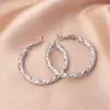 Pendientes Largos de Plata 925 con Cierre de Mariposa para Mujer, Pendientes de Lujo Ligero de Gama Alta con Sentido del Diseño, Pendientes de Aro de Nicho, Aro Exagerado para Rostros Cuadrados y Redondos