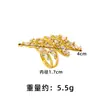 Anillo Mariposa Flor Estilo Étnico de Moda, Elegante Oro de Arena Vietnamita Incrustado con Corona de Circonita Anillo Hueco para Dedo Índice Suministro de Joyería