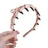 Diadema Exquisita de Alta Gama con Lazo de Pedrería y Dientes en Forma de Ola para Levantar la Coronilla, Elegante Accesorio para el Cabello para Usar en Exteriores