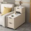 2026 nuevo modelo gabinete lateral de sofá con panel de roca de madera maciza, mesa auxiliar de partición de sala de estar de alta gama, mesa de centro pequeña de lujo ligero de alta gama