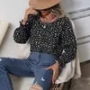 Nueva camisa de manga larga con cuello redondo, transfronteriza europea y americana