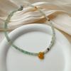 Novo Guofeng Cool High-end Verde Frisado Colar Assimétrico Nicho Feminino Suave Coreano Elegante Clavícula Cadeia
