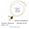 Colar de Aço Inoxidável Aço Titânio Pedra Preciosa Retrô Alto Padrão Boêmio Banhado a Ouro 18K Ajustável Não Desbota Feminino